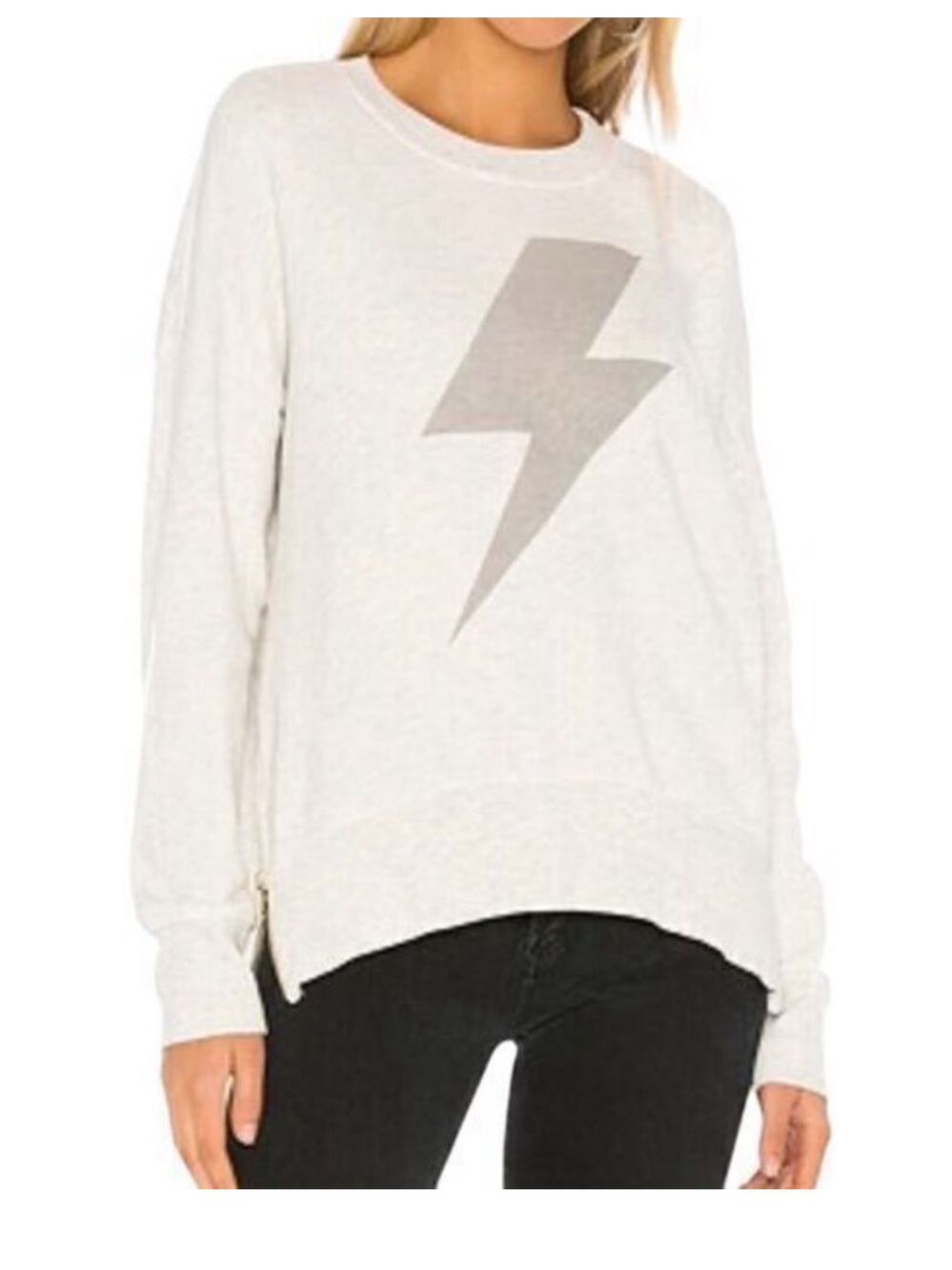 Sundry lightning bolt zipper detail sweatshirt oversized